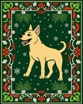 Joyful Golden Dog Festive Border Rug