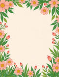 Delicate Pink Daisy Garden Border Rug