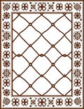 Chocolate Lattice Floral Borders Rug