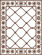 Chocolate Lattice Floral Borders Rug