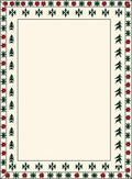 Crimson Forest Trees Border Rug