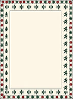 Crimson Forest Trees Border Rug