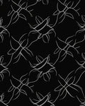 Black White Organic Petal Swirl Rug