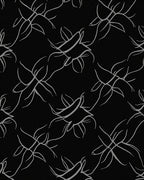 Black White Organic Petal Swirl Rug