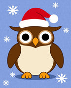 Cute Christmas Owl Snowflakes Rug