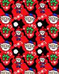 Whimsical Red Santa Claus Holly Snowflakes Rug