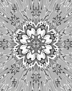Monochromatic Geometric Flower Sunburst Rug