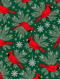 Vibrant Red Cardinal Snowflakes Foliage Rug