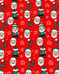 Charming Santa Claus Poinsettia Collection Rug