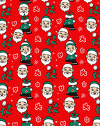 Charming Santa Claus Poinsettia Collection Rug