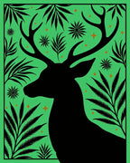 Black Deer Emerald Jungle Starburst Rug