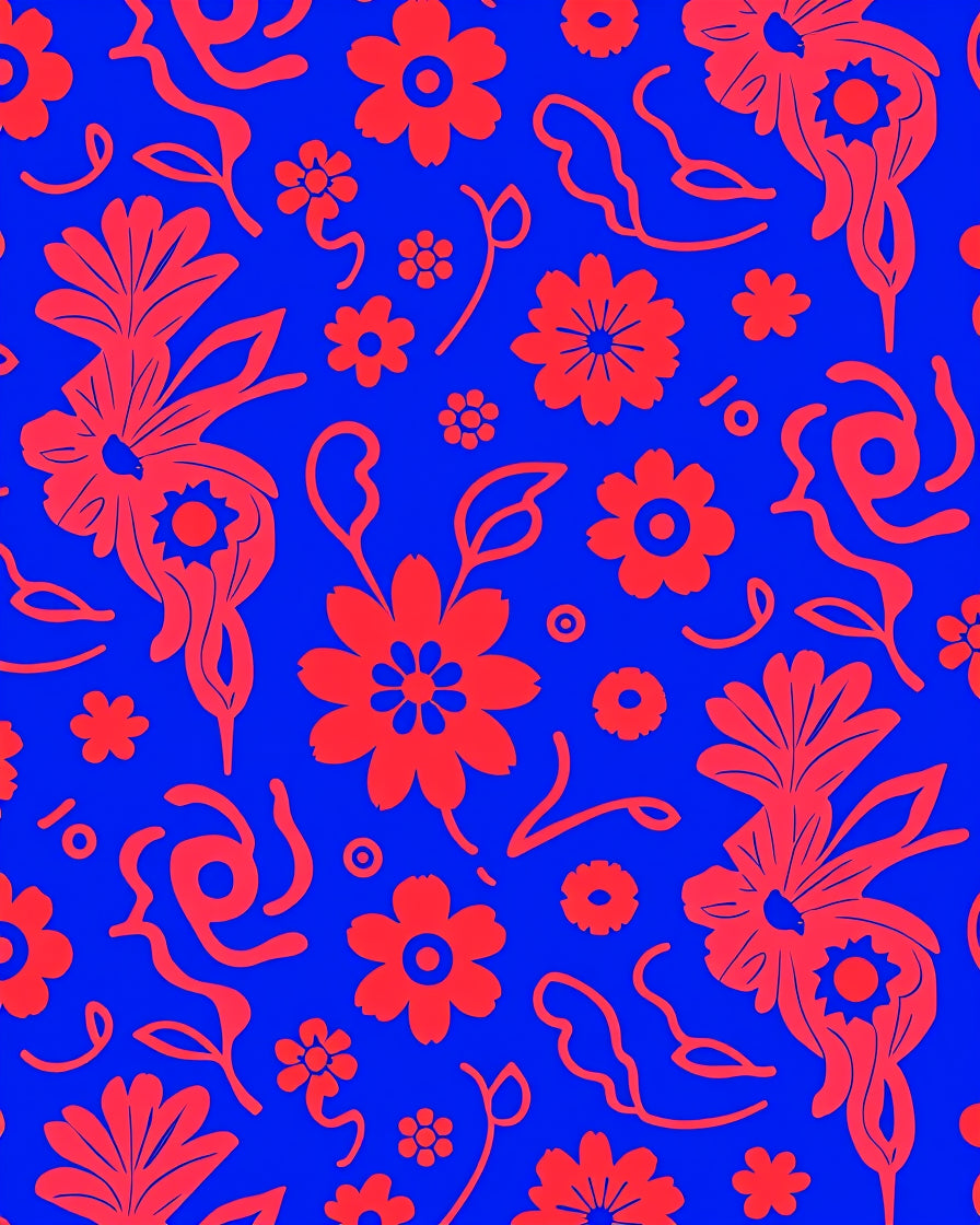 Vibrant Crimson Flower Fields Rug