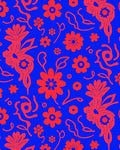 Vibrant Crimson Flower Fields Rug