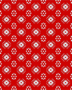 Crimson White Floral Scatter Rug