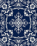 Deep Blue White Intricate Mandala Medallion Rug