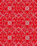 Crimson White Scrolling Floral Medallion Rug