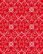 Crimson White Scrolling Floral Medallion Rug