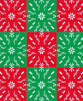 Red Green Tiled Snowflake Medallion Rug