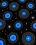 Celestial Blue Sunburst Starry Rug