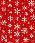 Red Snowfall With White Ice Crystals Rug