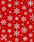 Red Snowfall With White Ice Crystals Rug