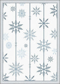 Winter Blue Snowflake Striped Rug