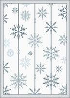 Winter Blue Snowflake Striped Rug