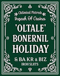 Dark Green Ornate Calligraphy Holiday Rug