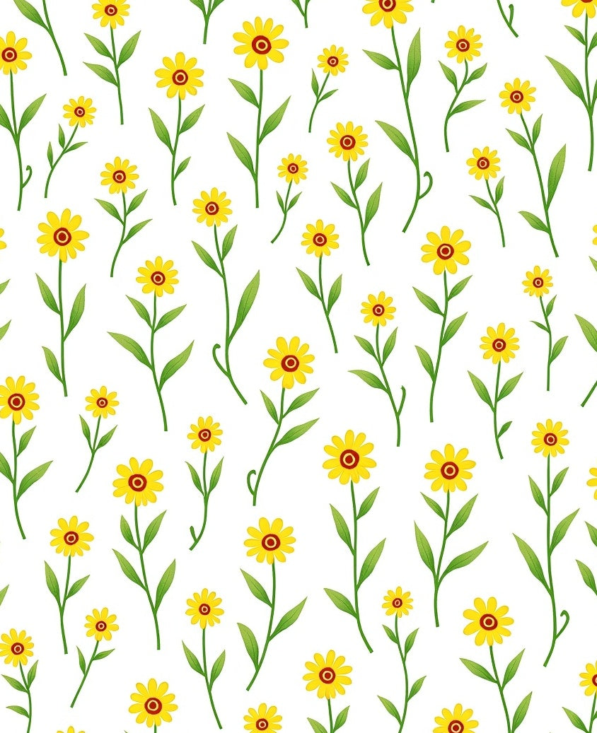 Whimsical Yellow Floral Garden Rug