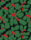 Festive Green Holly Berry Foliage Rug