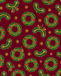 Red Green Wreath Garland Snowflake Rug