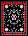 Red Black Plaid Snowflake Scatter Rug