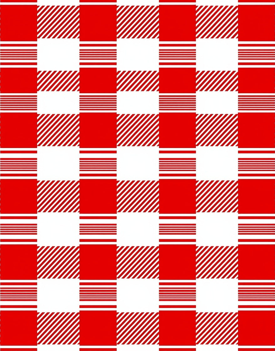 Rustic Red Gingham Plaid Checks Rug
