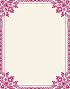 Whimsical Pink Floral Scroll Corner Rug