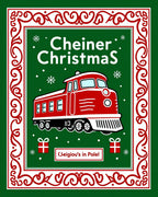 Red Locomotive Christmas Snowflakes Border Rug