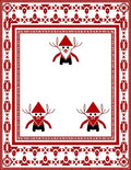 Red Forest Gnome Folk Art Rug