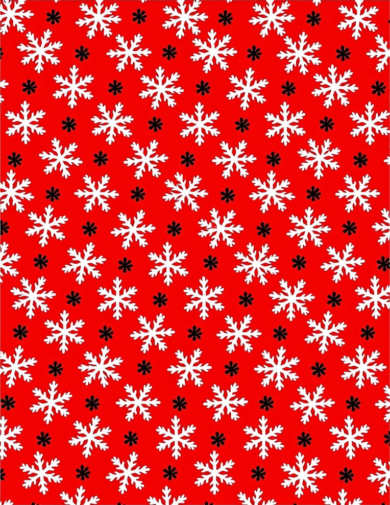 Crimson Red Snowflake Cluster Rug