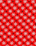 Crimson Red Snowflake Cluster Rug