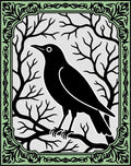 Black Crow Perched On Bare Branches Rug
