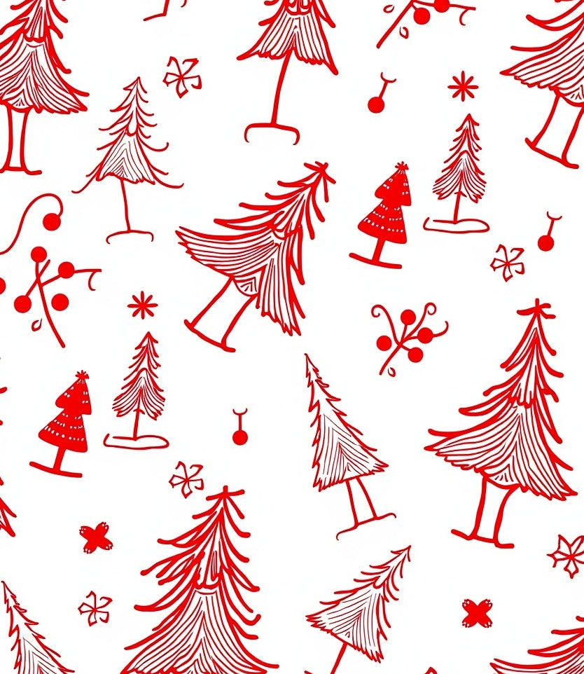 Red Christmas Trees Scatter Rug