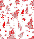 Red Christmas Trees Scatter Rug