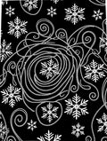 Black White Snowflake Swirl Accents Rug