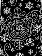Black White Snowflake Swirl Accents Rug