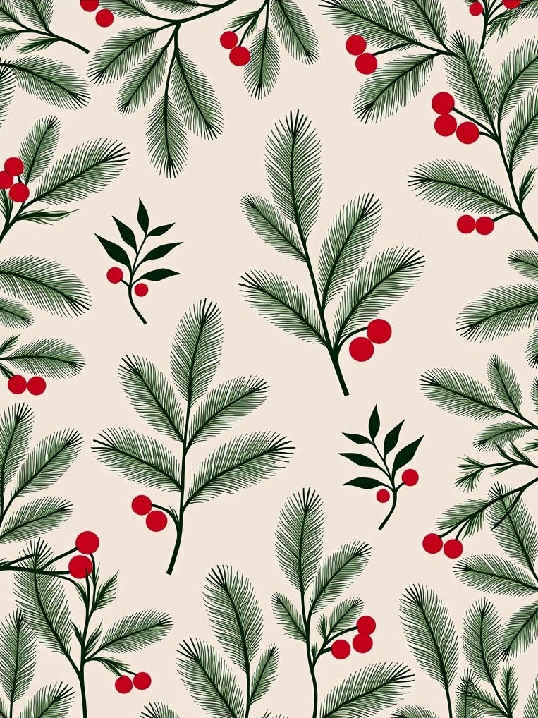 Christmas Evergreen Berry Scatter Rug