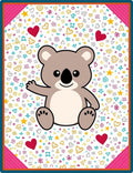 Cute Koala Bear Hearts Stars Whimsical Rug