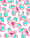 Pink Teal Organic Amoeba Whimsical Rug
