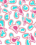 Pink Teal Organic Amoeba Whimsical Rug