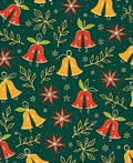Festive Red Orange Bell Garland Rug
