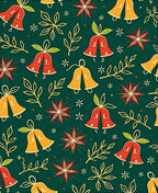 Festive Red Orange Bell Garland Rug