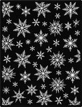 White Snowflakes on Black Background Rug